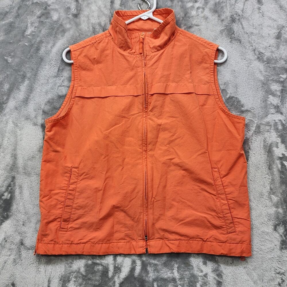 Vintage NorthCrest Vest Womens M Orange Sleeveless Lightweight Full‎ Zip Outdoor